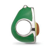 Sterling Silver Reflections Kids Enamel Avacado Half With Pit Bead